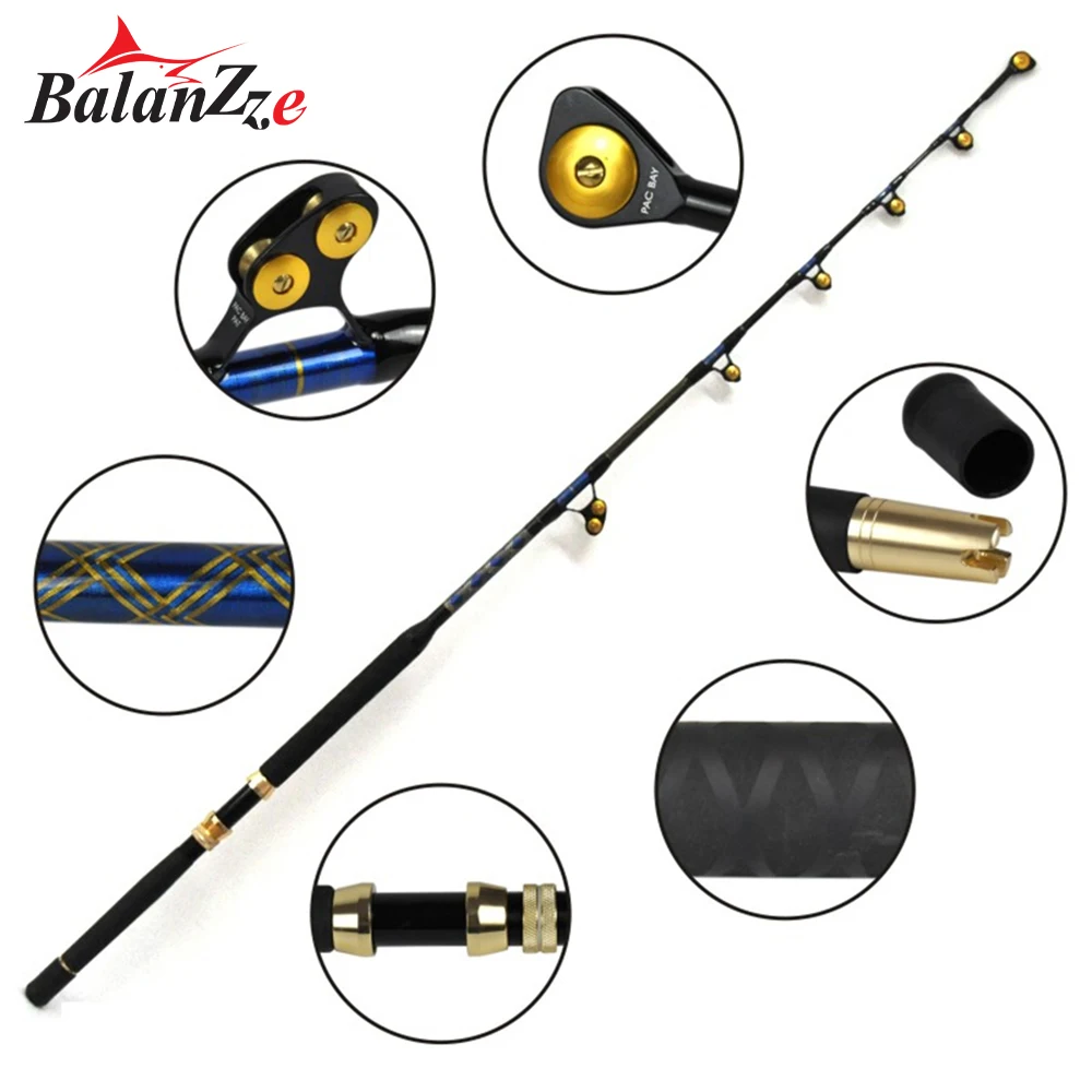 Balanzze Sea Fishing Trolling Rod 170cm 20-40lbs 5+1 Guides Big Game Rod Trolling Rod Saltwater Sea Boat Rod Slow Jigging Rod