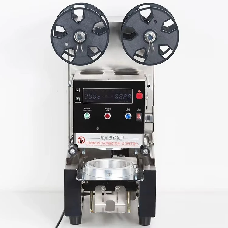 Macchina per sigillare tazze di tè Macchina per sigillare tazze di plastica per succhi di caffèBolla automatica ad alta efficienza