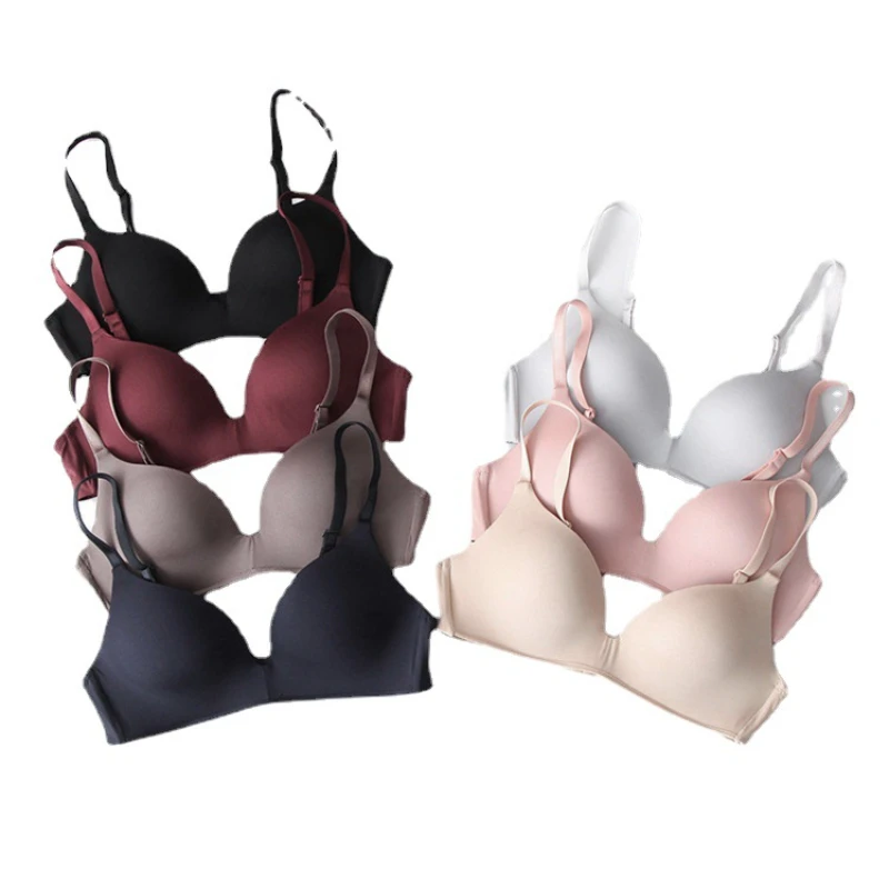 Ice InjBra-Soutien-gorge push-up sans fil pour femme, sous-vêtement sexy, lingerie simple, brassière sans couture, confortable