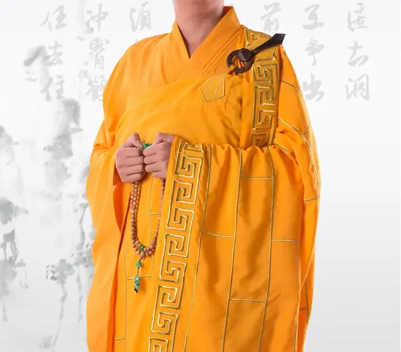 Buddhist Monk Robes Cassock Chinese Zen Abbot Embroidery Cloud  Meditation Red Auspicious Vintage Men