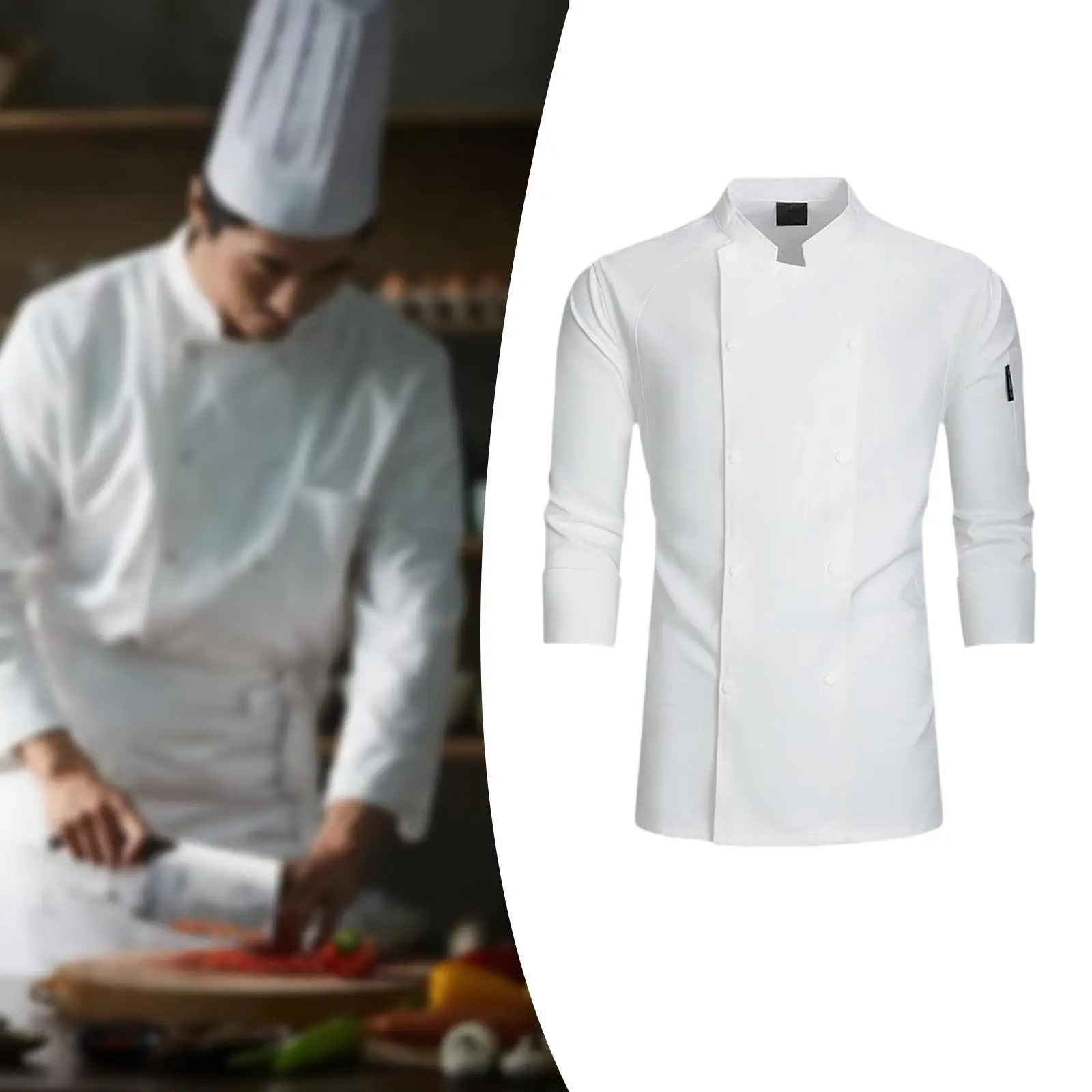 Koksjas Comfortabel voor Heren Dames Oberkleding Kookkleding Werkkleding L