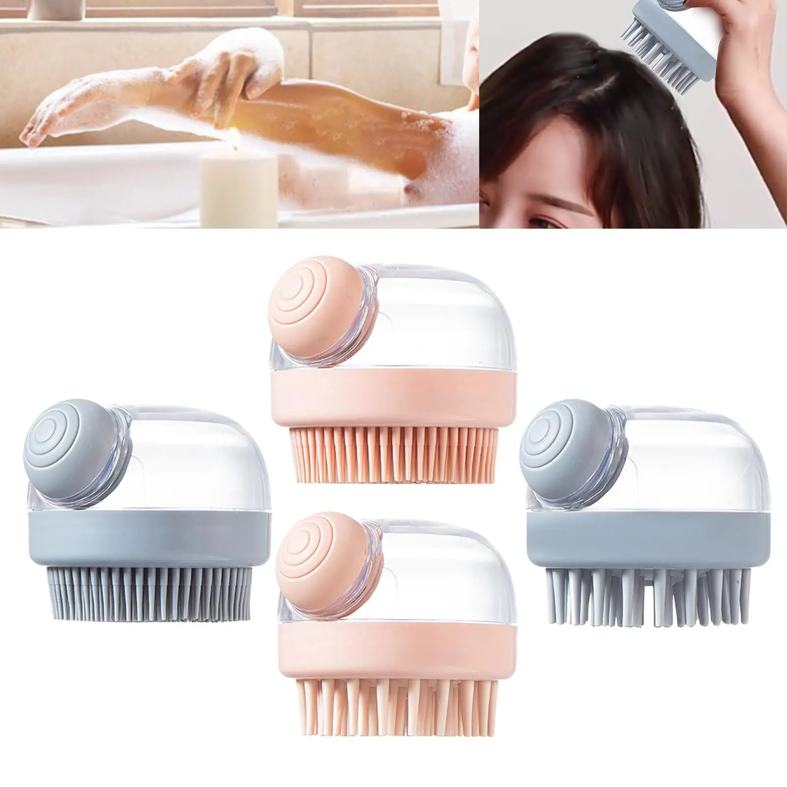 Handheld Massage Comb Washing Tool Silicone comb Scrubber Massager for Bathroom