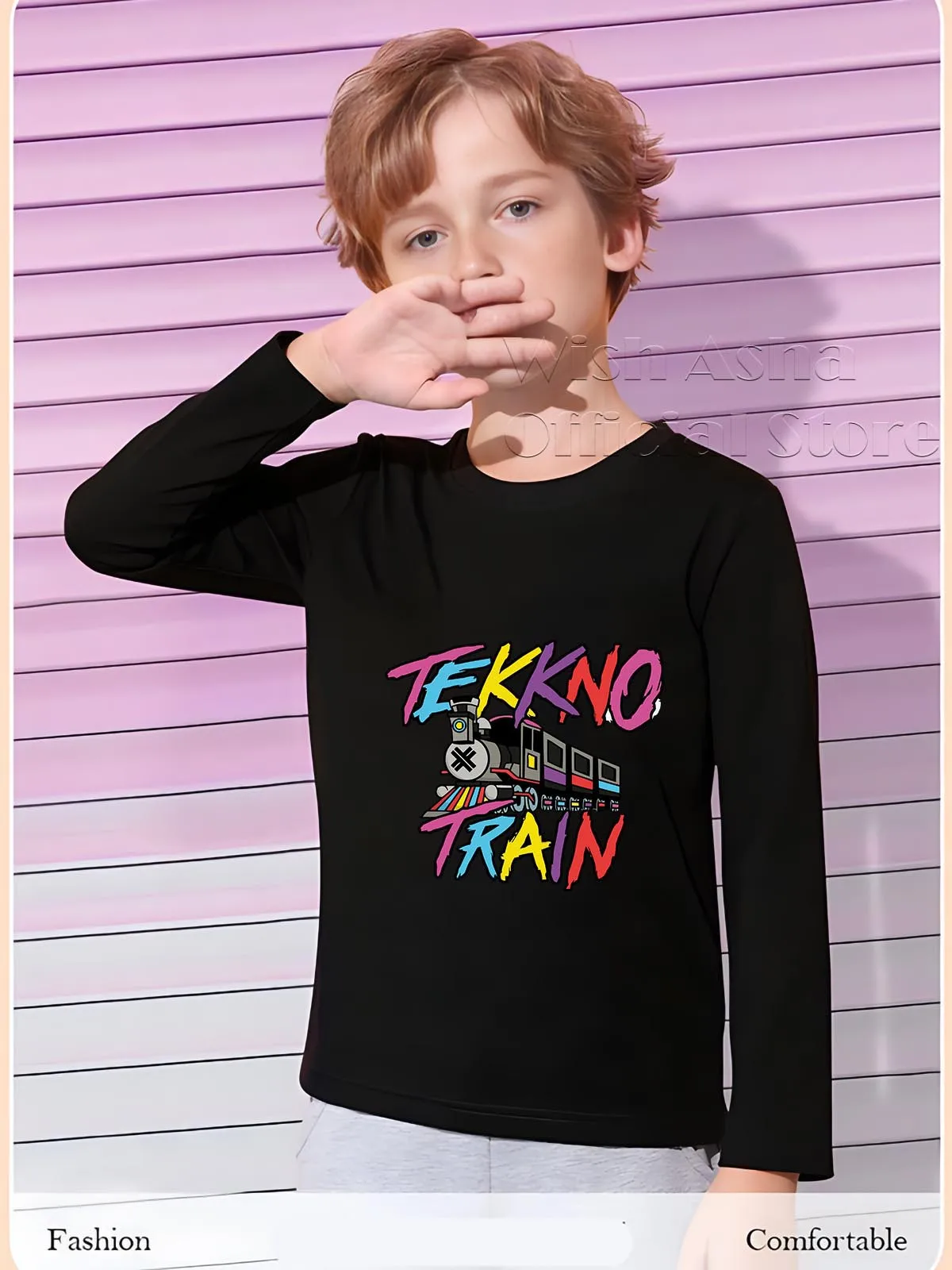 I Choo Choo Choose You T-Shirt Boys Animal Print Top T Shirt for Children Train T Shirt Kids Long Sleeves Tee O-Neck Cotton