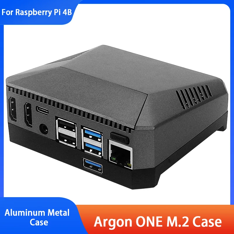 Argon One M.2 Case Aluminum Shell With M.2 Expansion Slot Built-in GPIO Cover Cooling Fan For Raspberry Pi 4B