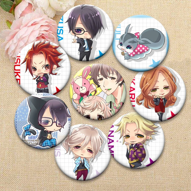 

Brothers Conflict Enamel Pins Exquisite Anime Badge for Clothes Bag Decor Round Snap-in Brooches on Backpack Accessories Jewelry