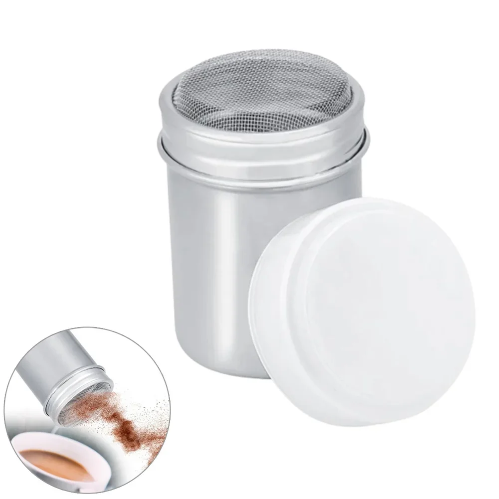 

1Pc Stainless Steel Sprinkle Powder Icing Sugar Cocoa Sugar Chocolate Flour Duster Shaker Tool Seasoning Bottle