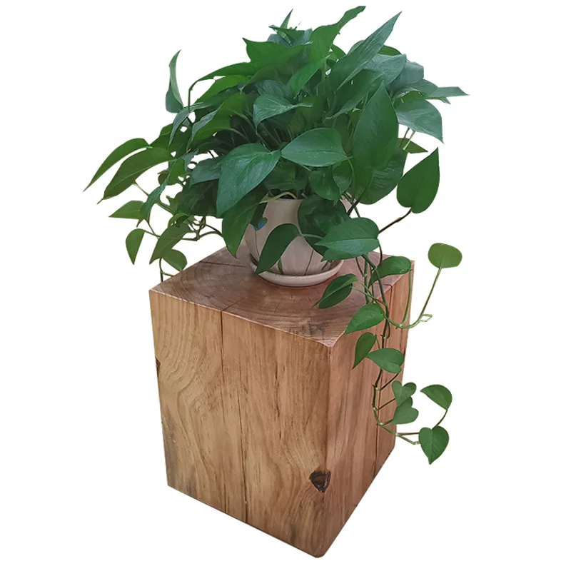 

New Chinese log stump edge few solid wood ornaments art wood stump flower pot shelf