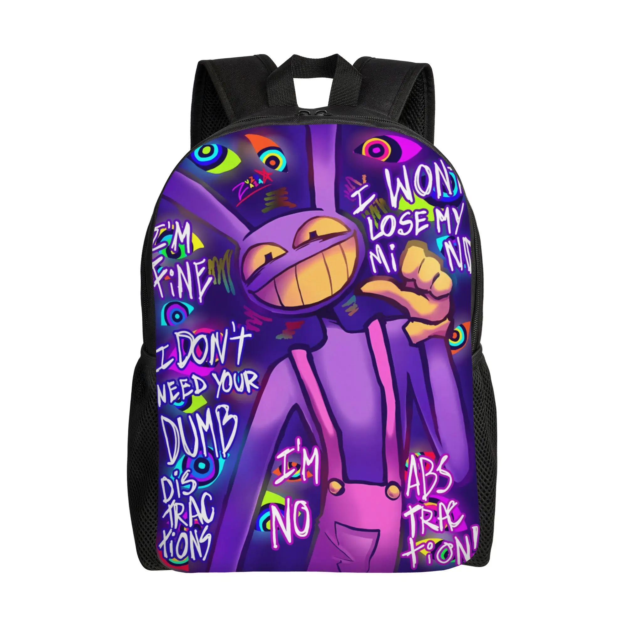 Sac à dos thermique Jax Cartoon Digitals Circus, sac à dos unisexe en polyester pour étudiants, grands sacs d'école élégants, sac à dos