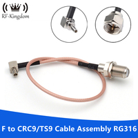 CRC9 To F Pigtail Cable Type Female Male TS9 Right Angle 90-Degree For 3G 4G Huawei ZTE Modem Router Extension RG316 Coax Jumper