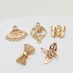1pcs Diy Jewelry Color Retention Copper Accessories Mesh Bow Fan Thousand Paper Cranes Antique Pendant Earrings Material Charms