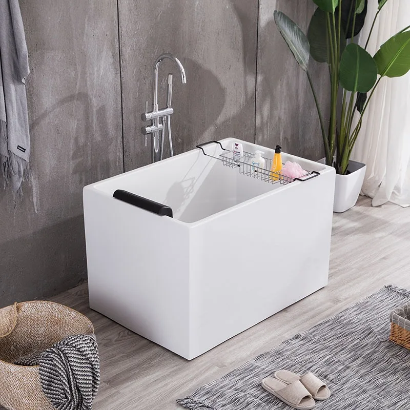 Wholesale and retail, free-standing integrated acrylic Japanese-style small bathtub deepened bath tub 0.9-1 meters bath