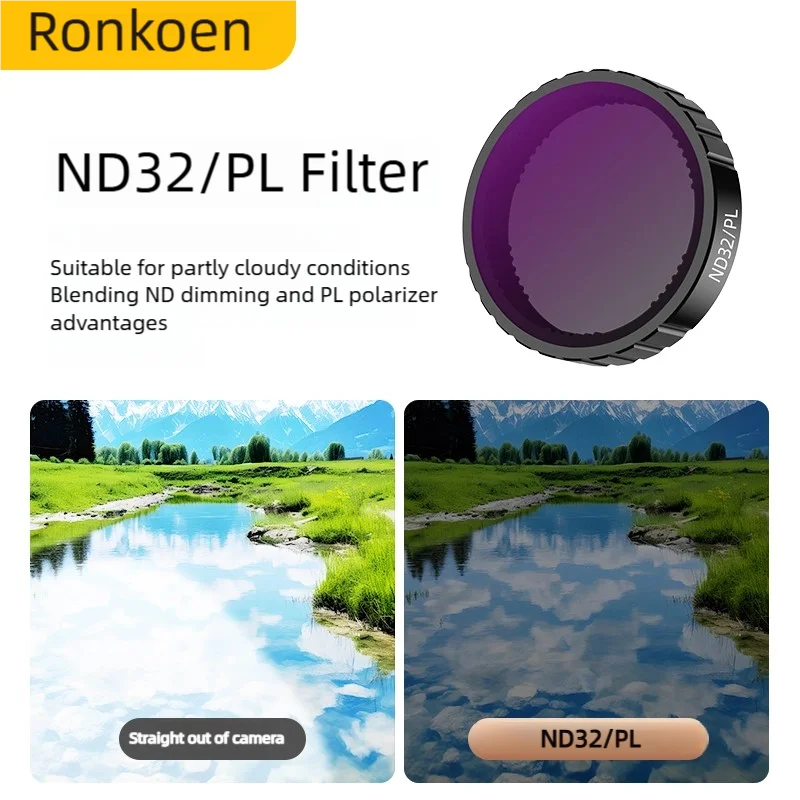 Ronkoen ND CPL Filter für DJI OSMO Action4/5Pro Action Kamera Zubehör CPL ND8 ND16 ND32 Objektiv Set Aluminium legierung Rahmen