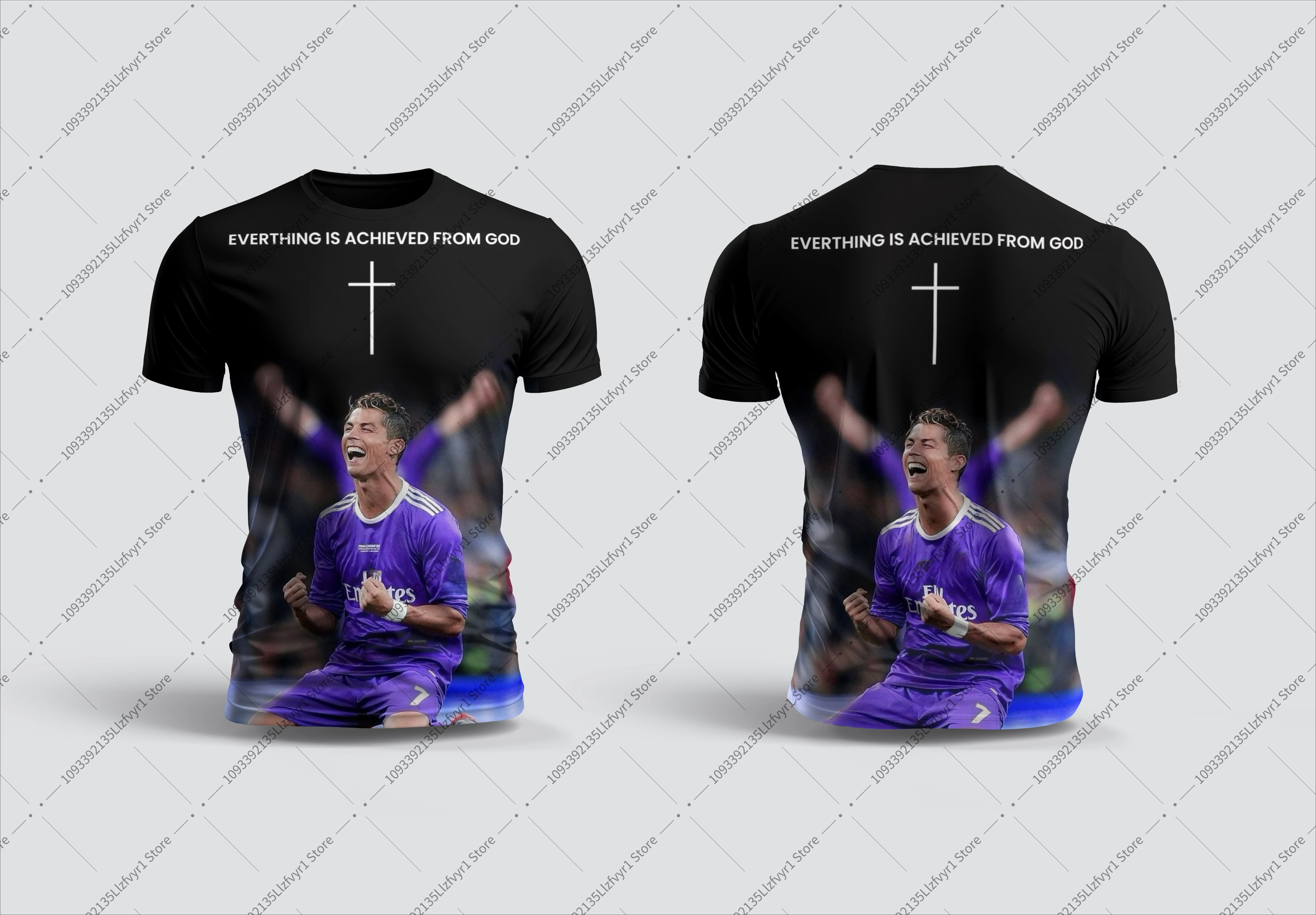 

CR7 3D Print Soccer Jersey Tee for Men Cristiano Ronaldo Football T-Shirt Stretch Casual Fan Apparel OversizeD Tshirts Tops