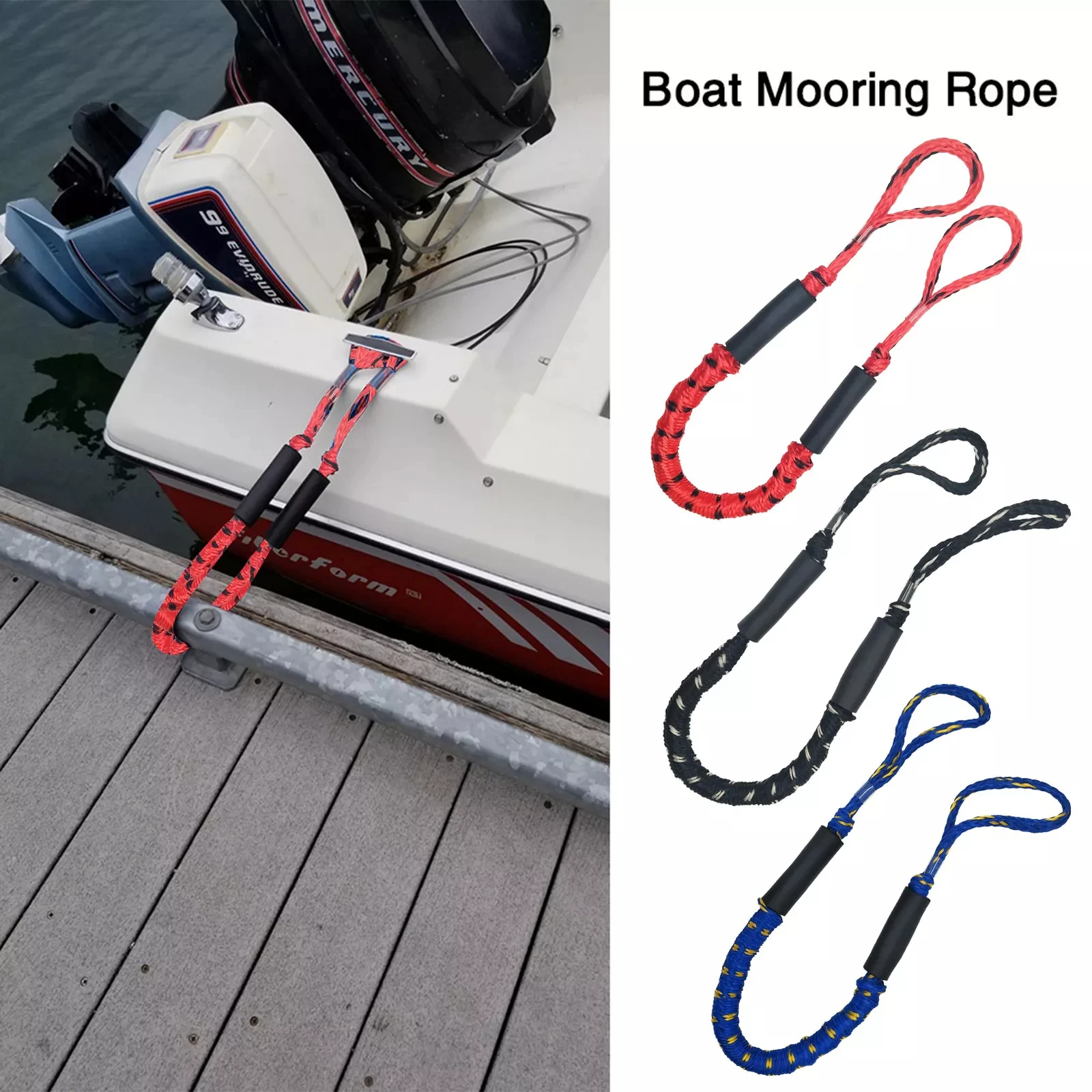 Marine Elastic Mooring Rope Boat Dock Bungee Dock Line Kayak Accessories Boat Docking Marine Activities Small Watercraft