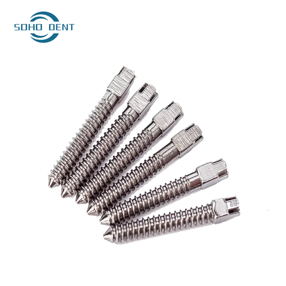120Pcs /Box Dental Stainless Steel Screw Post Gold Plated Dental Golden Plated Screw Post Titanium Screw Posts for Dentist