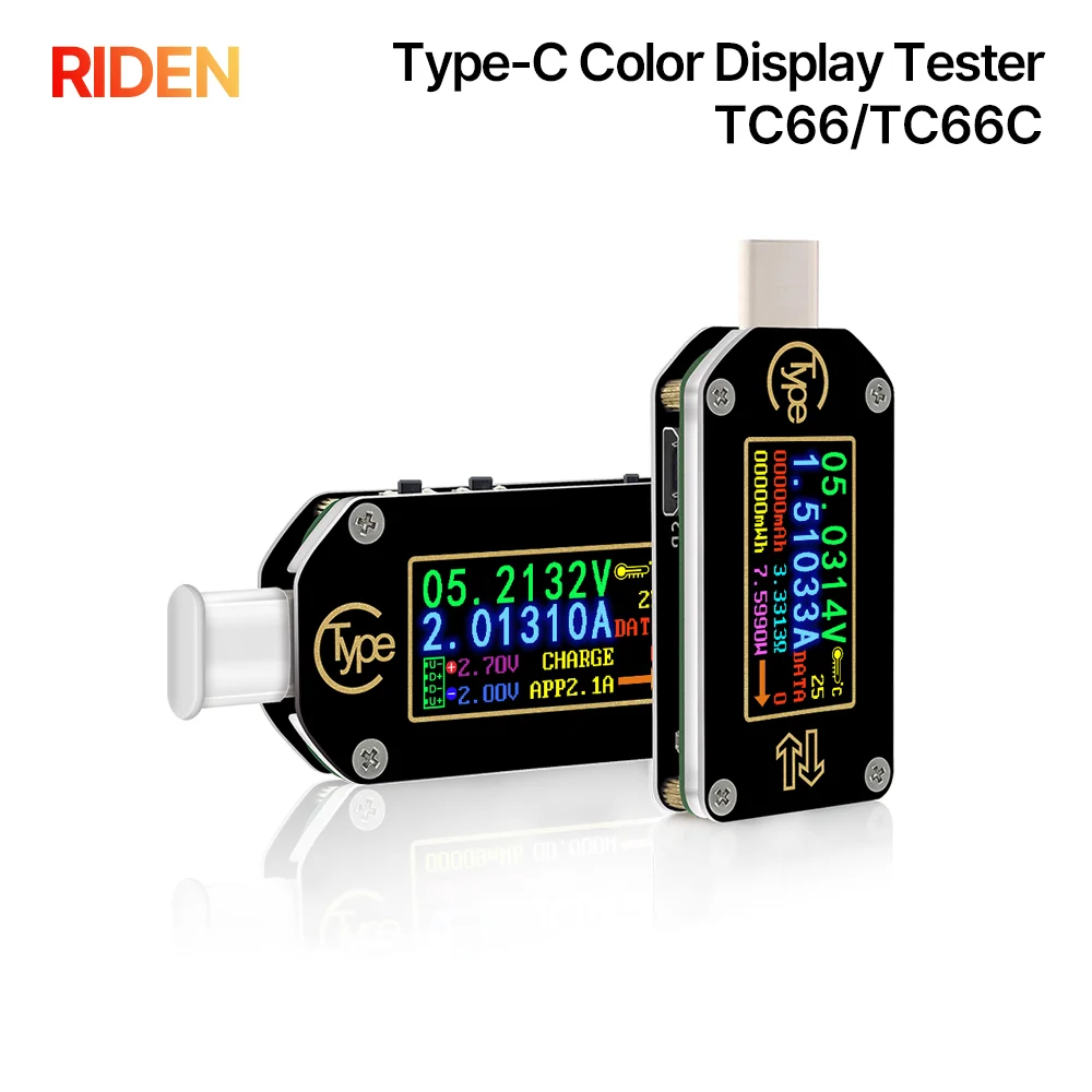 RIDEN TC66/TC66C Type-C PD trigger  USB-C Voltmeter ammeter voltage 2 way current meter multimeter PD charger battery USB Tester