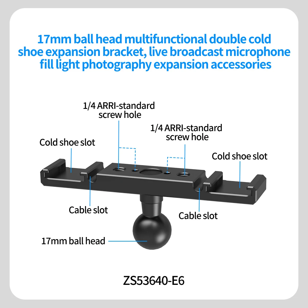 Aluminium Cold Shoe Halterung Dual Coldshoe Verlängerungsstange Platte Adapter 1/4 für Canon Sony Mikrofon LED Video Licht Monitor – Detail 18