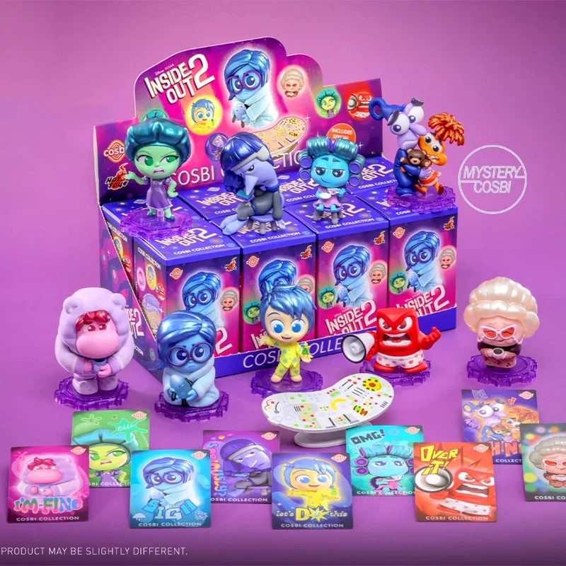 Disney Inside Out 2 Pajama Party series blind box Joy Sadness Disgust Nostalgia Envy Cosbi Collect Figurine Kids Birthday Gift