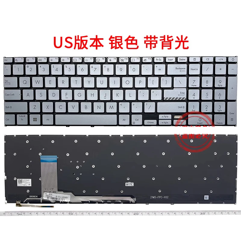 

New FOR ASUS Vivobook 17 X1702 X1702Z X1702ZA X1703 X1703ZA Keyboard US silver Backlit