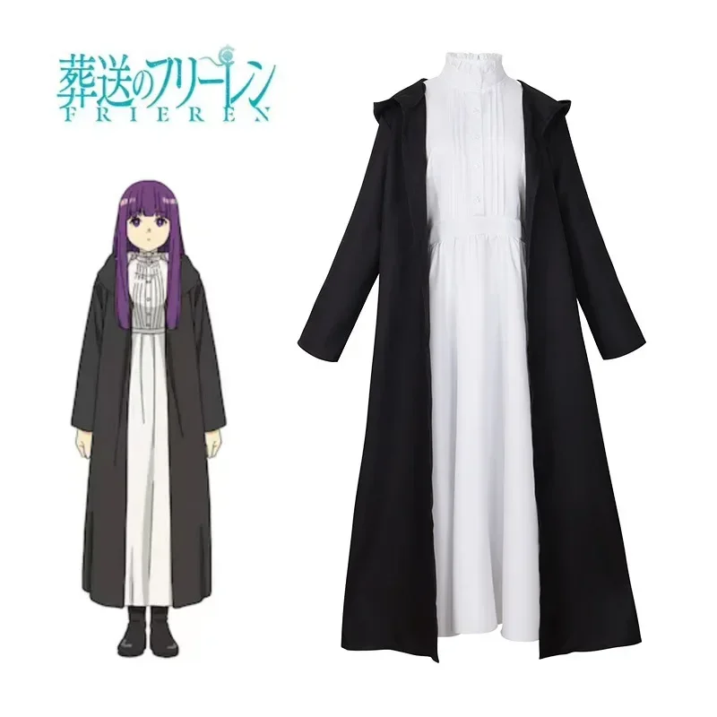 Frieren at the Funeral Fern Cosplay Costume Anime Frieren Beyond Journey's End Dress Cloak Trench Women Men Halloween Uniform