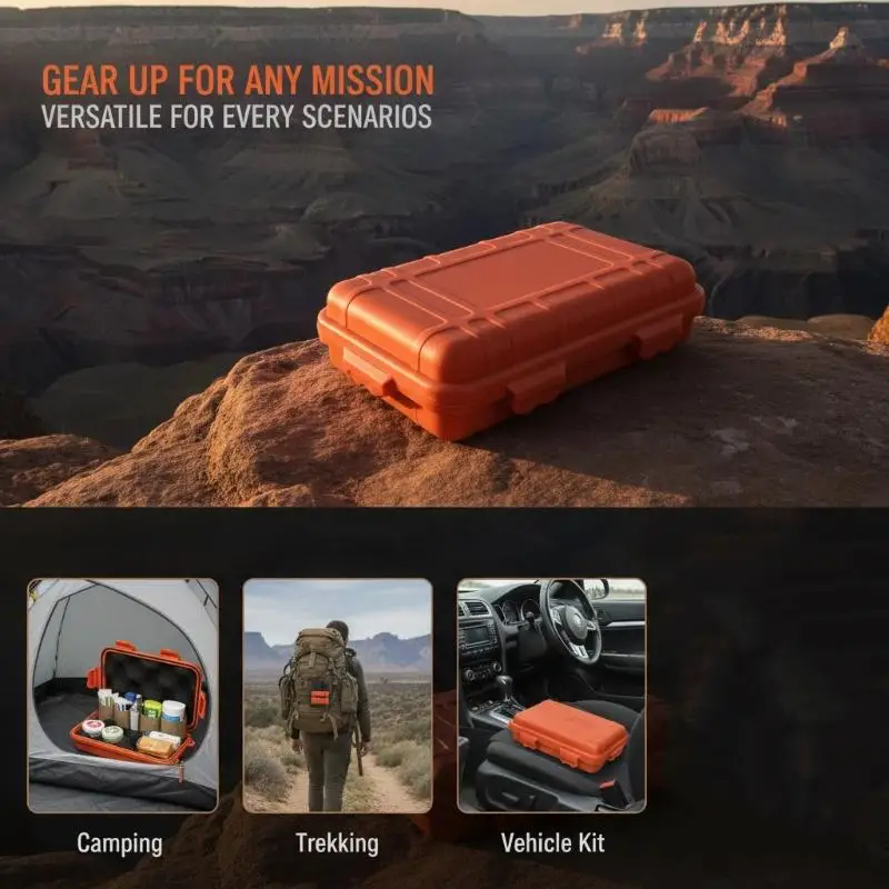 1Pcs Airtight Plastic Case Waterproof Shockproof Storage Box For Outdoor Camping Survival Gear Hard Shell Travel Container