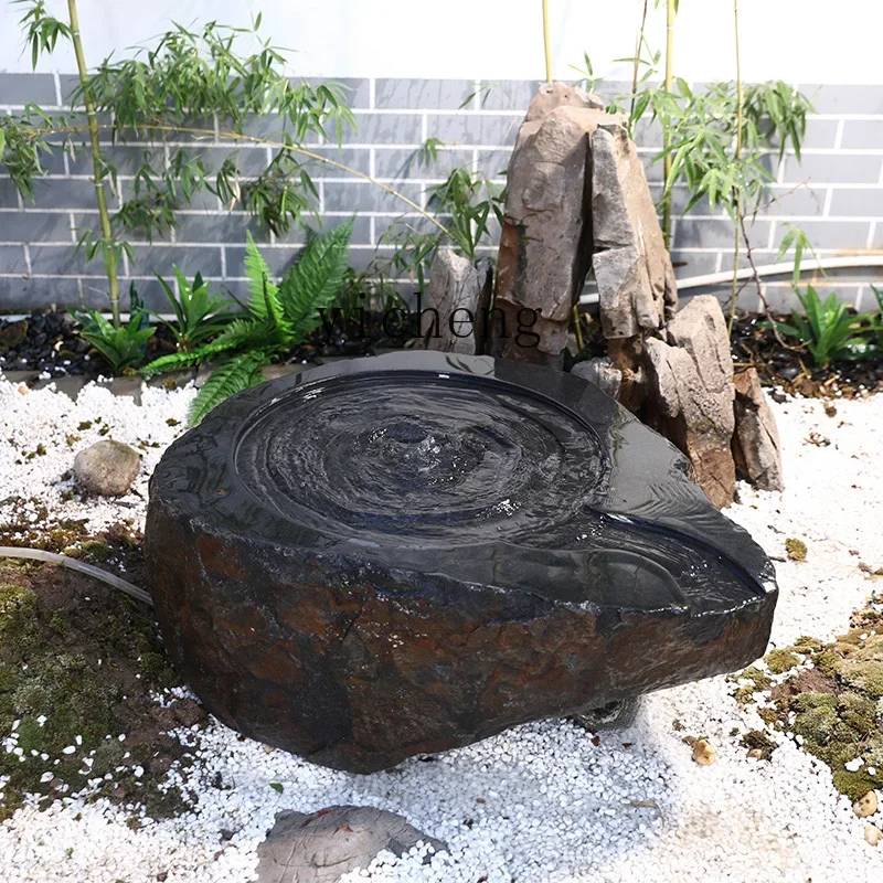 BJ-12  Chinese water feature outdoor landscape ornament new stone basin courtyard fish pond flowing water bowl basin