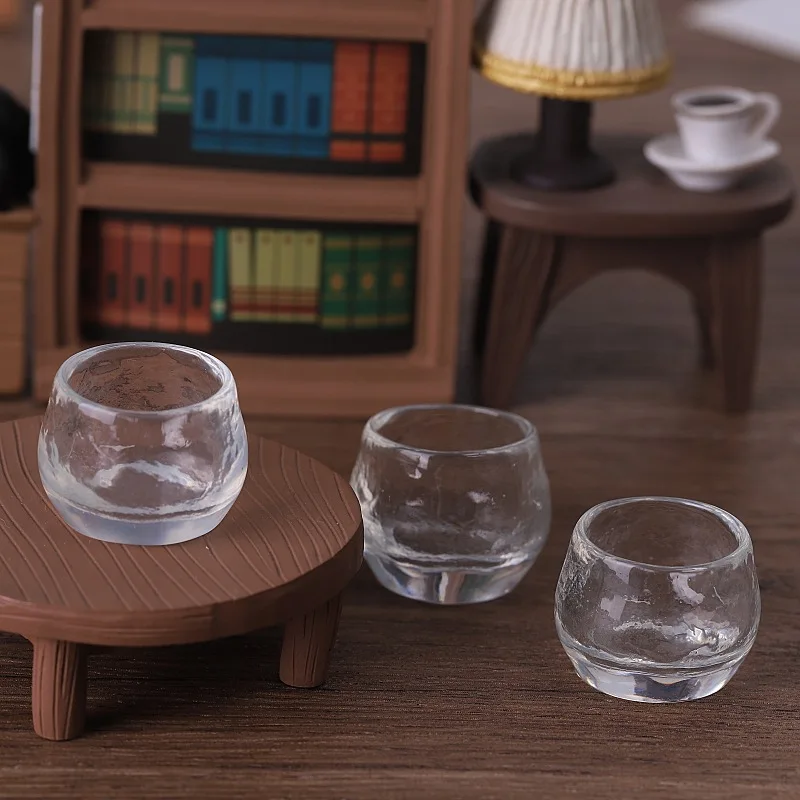 5pcs Mini Empty Fish Tank Small Fishbowl Transparent Cups Resin Model Miniature Landscape Scene 1:12 Dollhouse Decoration Prop