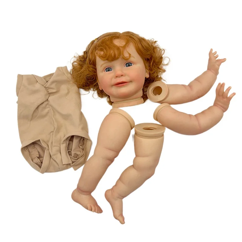 24inch Lifelike zoe Unfinished Reborn Doll kit painted DIY Toy Doll parts with Blond hair