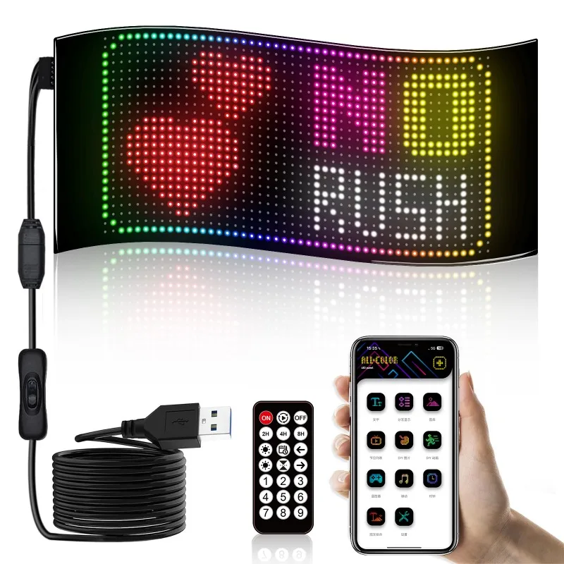 

with the sticker screen, Bluetooth scrolling word, flexible screen, fully waterproof LED soft screen, window advertising screen