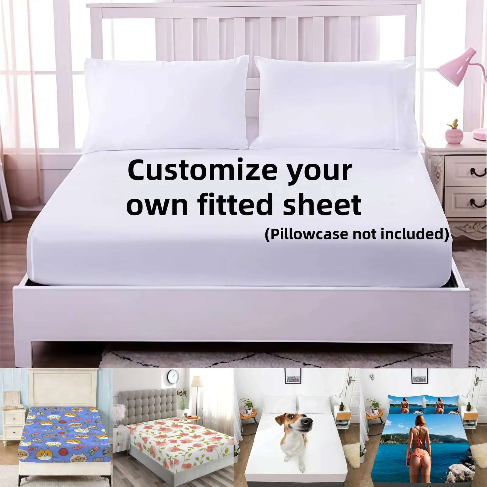 

Custom Fitted Sheet Your Design Soft Polyester Deep Pocket 13" – Personalized