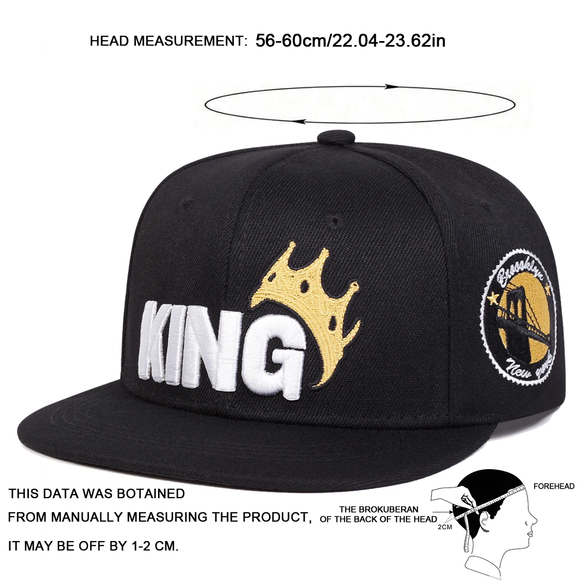 Unisex KING Crown Embroidery Hip-hop Hats Spring Autumn Outdoor Adjustable Casual Baseball Caps Sunscreen Hat