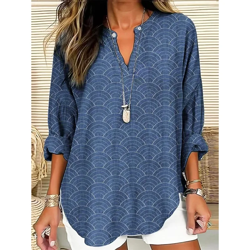 

Плюс размер 1XL-5XL, новый женский свободный крой с воротником, длинный повседневный удобный дышащий чистый цвет