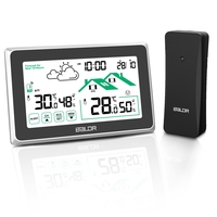 BALDR Weather Station Digital DCF Radio Control Wall Clock Calendar LCD Thermometer Hygrometer Record Trend Forecast Sensor -40℃