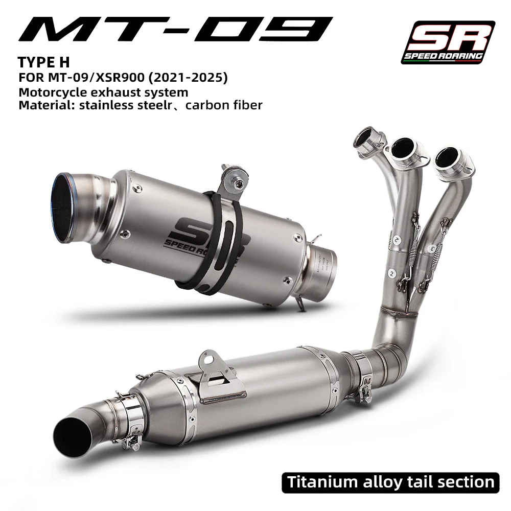Motorcycle Low Position Full System Exhaust 51MM Muffler For MT09 MT-09 YZF-R9 2021-2025