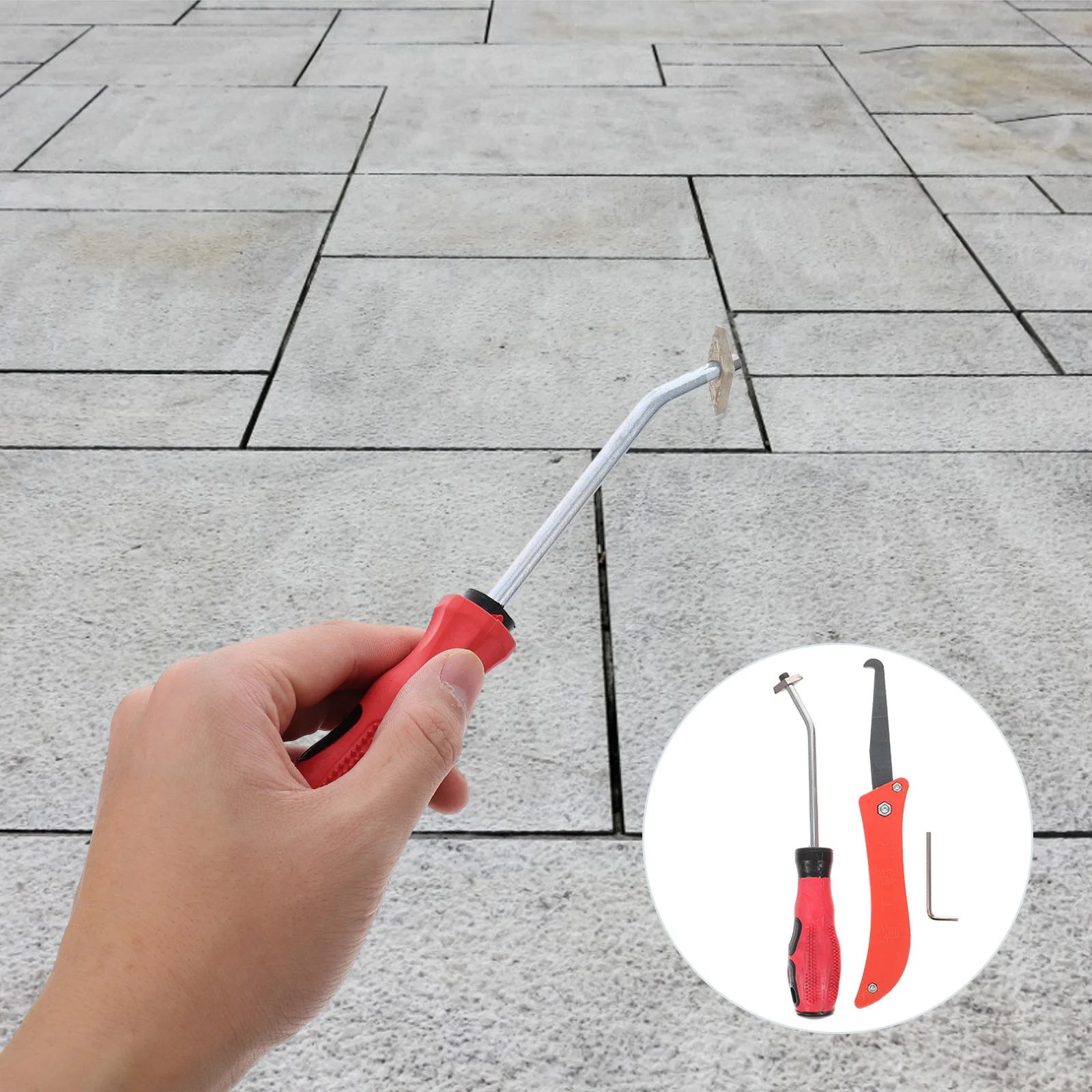 2 Pcs Tile Grout Removal Tool Set Tungsten Steel Caulk Scraper Ergonomic Handle Clean Cracks Corners Walls Kitchen Bathroom