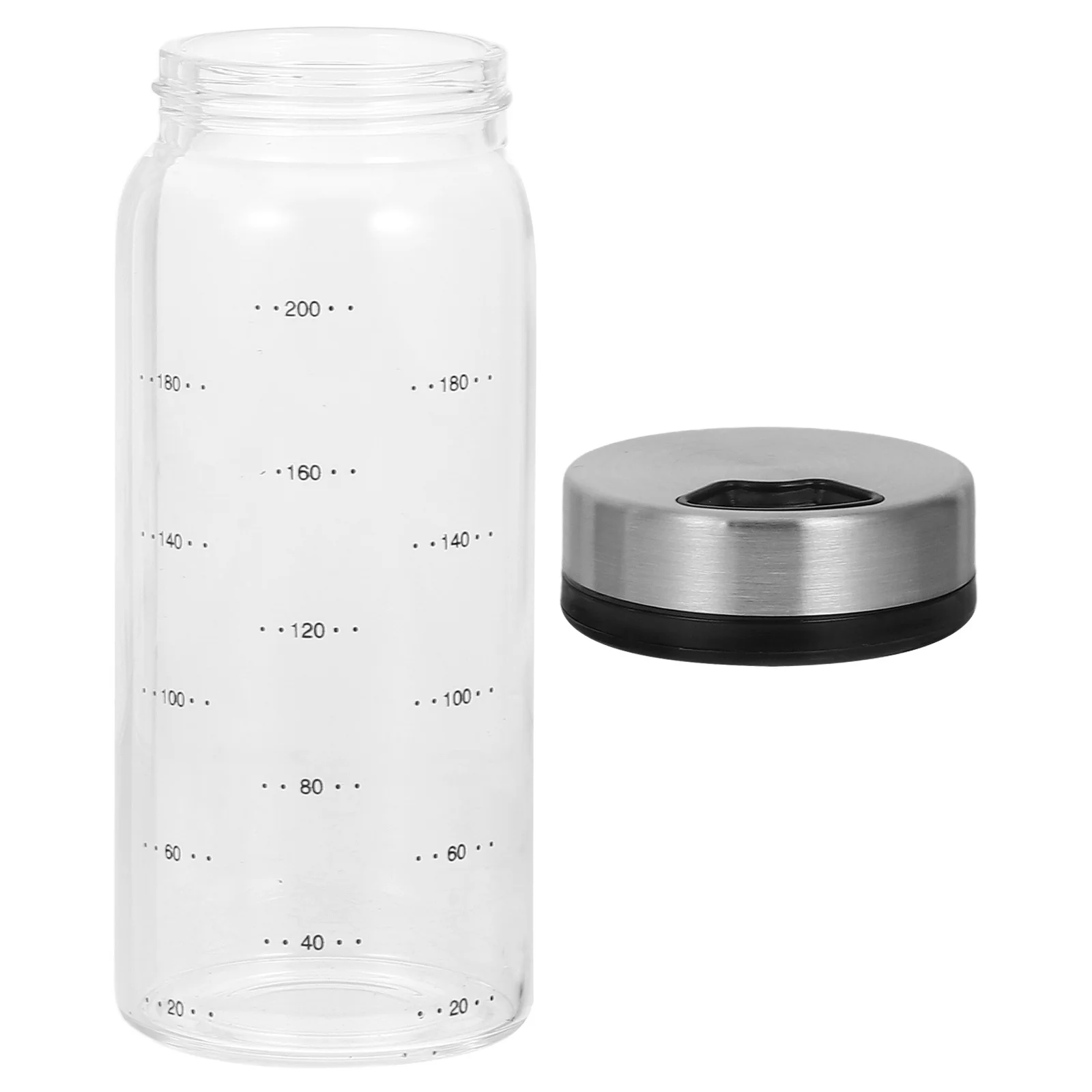 

Glass Salt and Sugar Container 200ml with Lid for Kitchen Bbq Camping Spice Powder Storage Bottle Coffee Creamer Container
