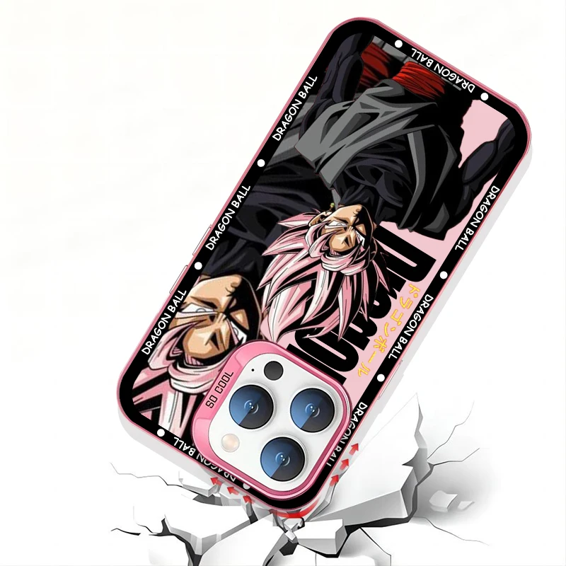 D-Dragon Ball Art Goku per Apple iPhone 15 14 13 12 11 XS XR X Pro Max Plus custodia per telefono con Cover in argento colorato