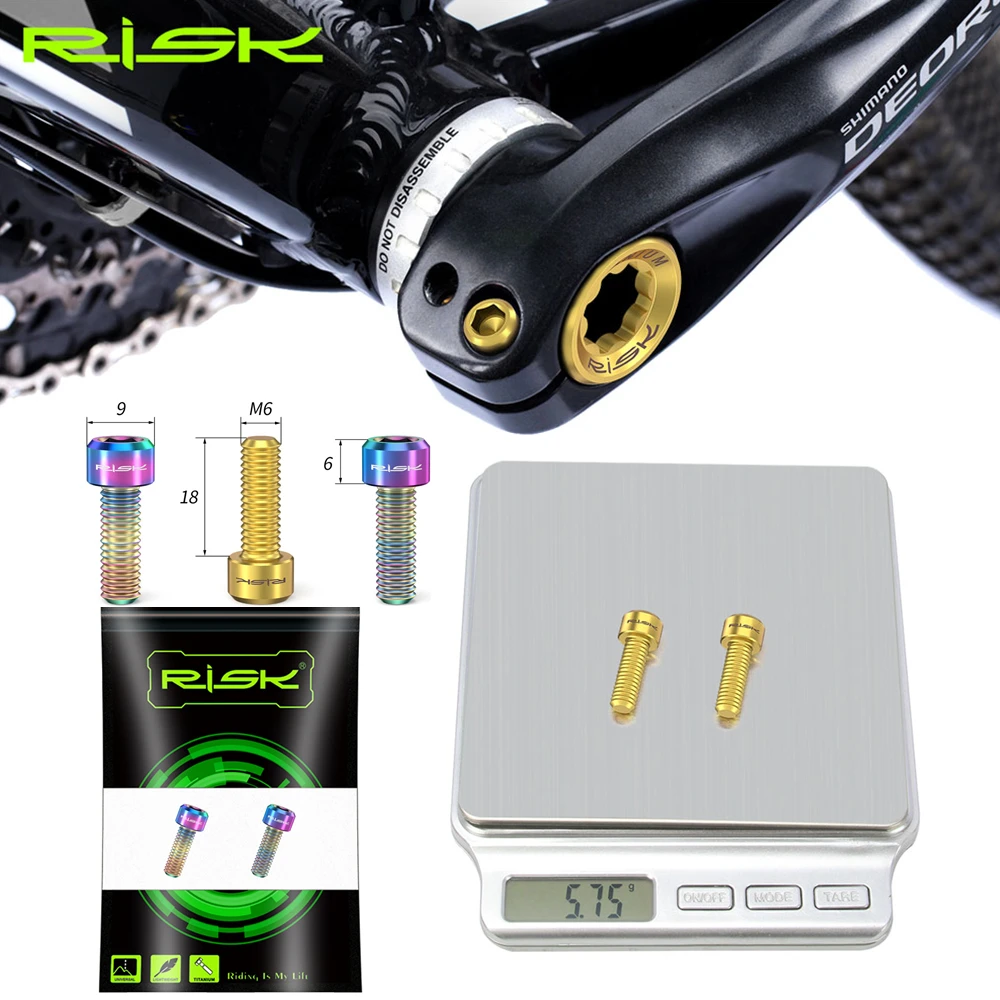 RISK M20x8mm M6x18mm Titanium Bicycle Crankset Cover Bolts XT XTR Mountain Road Bike Plum Blossom Bottom Bracket Crank Arm Screw