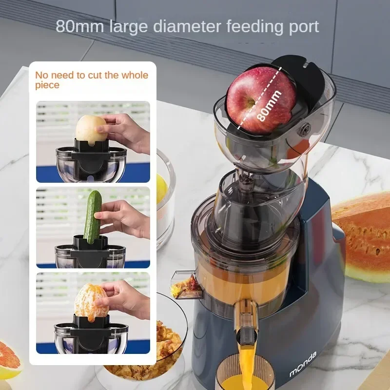 Large Caliber Juicer with Multifunctional Vegetable and Fruit Processor and Juice Residue Separation 220V