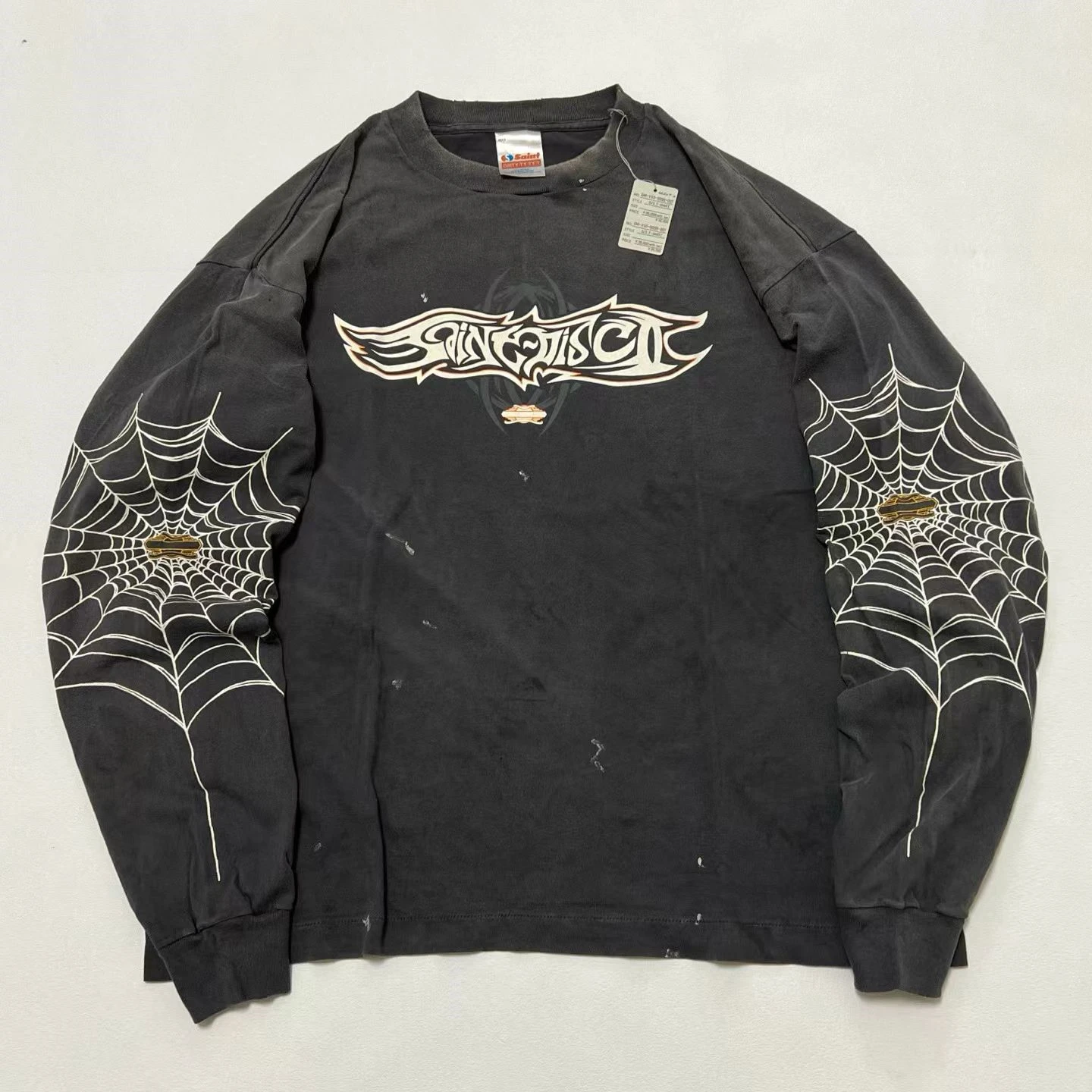 

2026ss Saint DISCO винтажная футболка для мужчин и женщин 1:1, высококачественные красивые потертые футболки, футболка