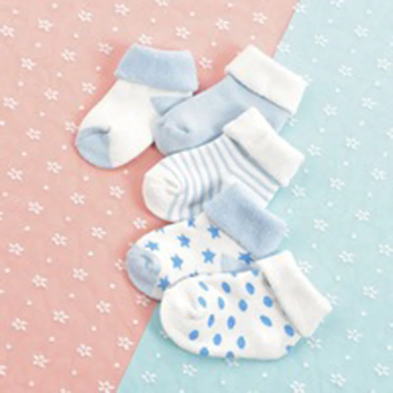 5Pairs/Set Cute Bear Baby Winter Socks Soft Warm Thick Plush Infant Floor Sock Cartoon Star Pattern Newborn Toddler Terry Socks