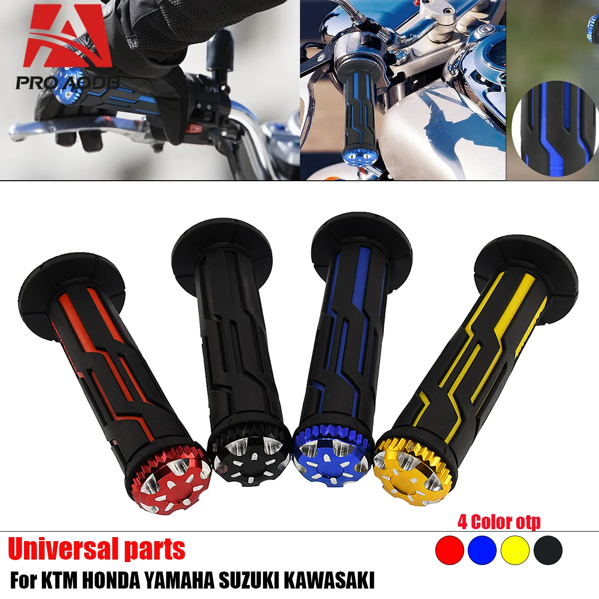 

Universal Motorcycle Grips Handlebar Covers Anti Slip Lockable Skid-Proof Ergonomics Protector Durable Shockproof Accessories