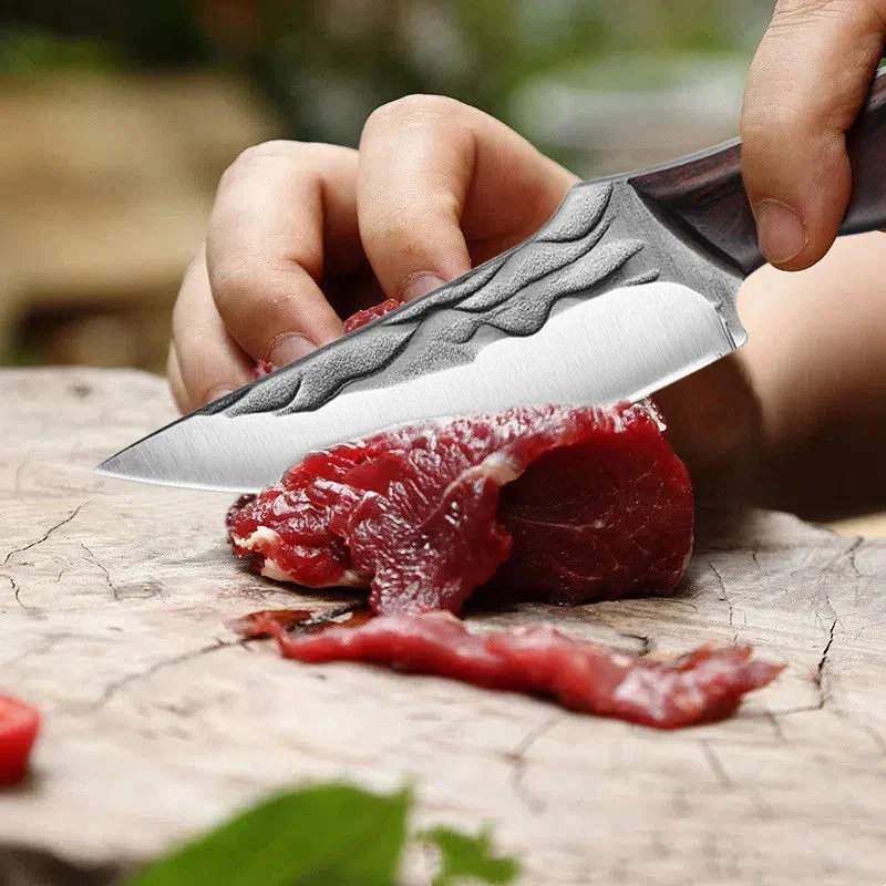 Forged Boning Knife Kitchen Butcher Knife Stainless Steel Meat Cleaver Slicing Knife Professional Chef Knife Wooden Handle