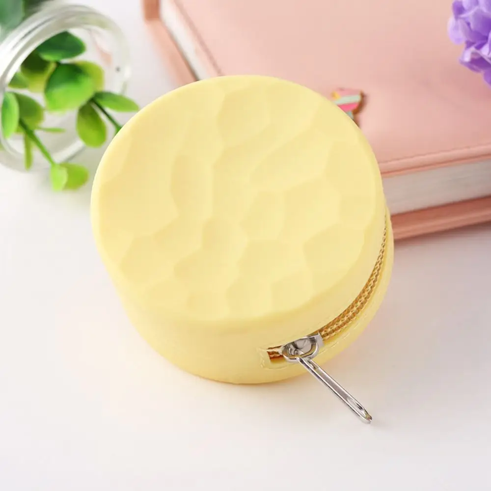 Waterproof Solid Color Silicone Coin Purse Change Purse Data Cable Storage Bag Round Wallet Key Bag Earphone Storage Bag Travel