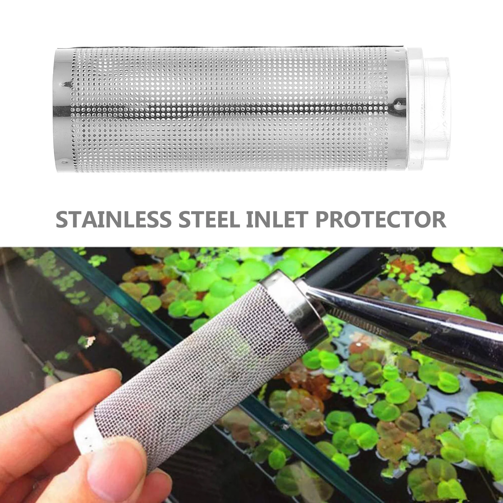 

Stainless Steel Aquarium Filter Cover Acrylic Fish Tank Intake Guard Strainer Protector Easy Install Rust Resistant Pre-Filter