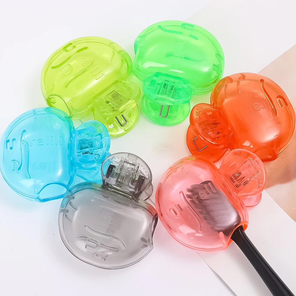 Portable Toothbrush Heads Cover Plastic Clip Toothbrush Protective Dustproof Pod Case Caps Travel Camping Bathroom Accessories