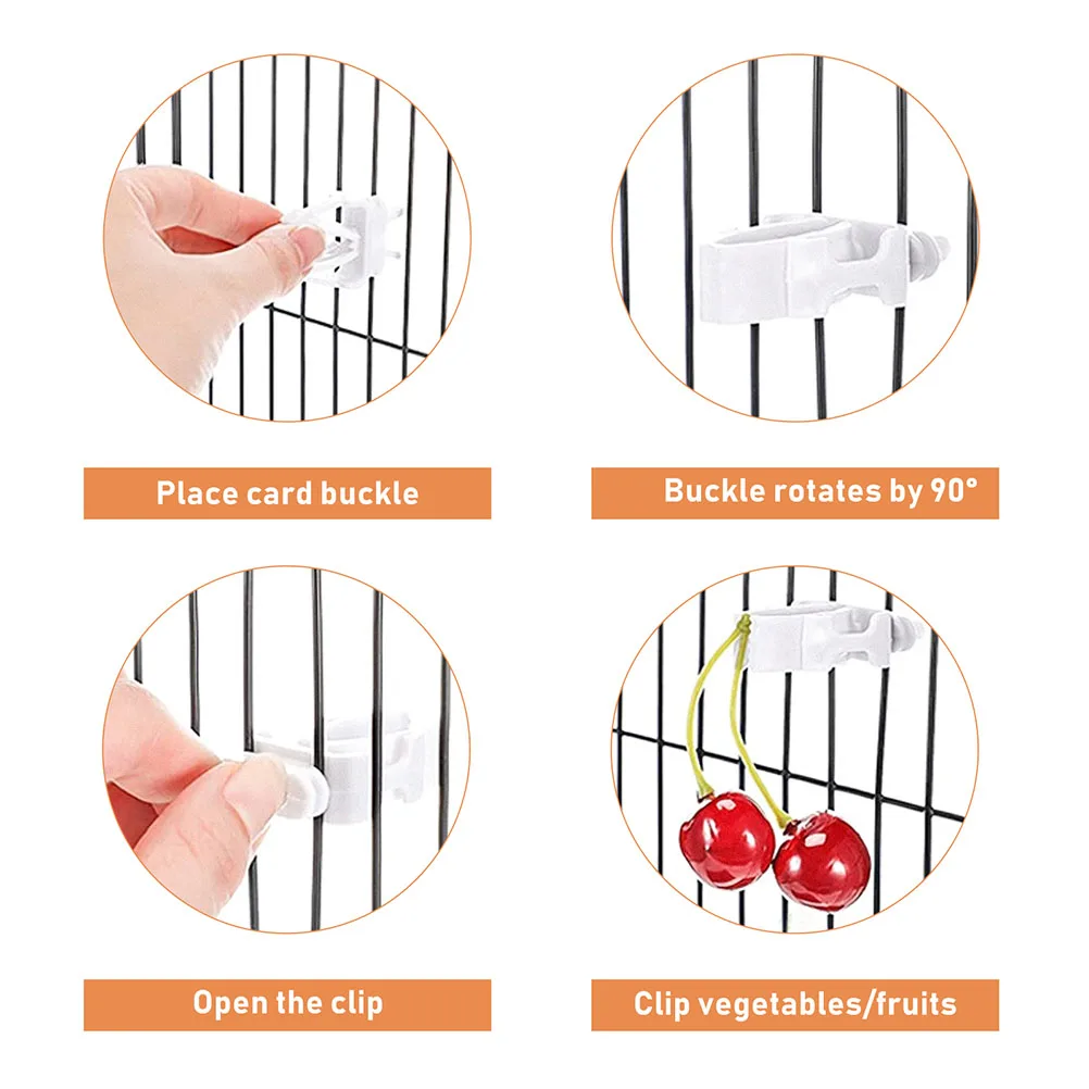 

6pcs Bird Vegetable Fruit Holder Food Clip Parrot Cage Cages Animal Clips Pet Durable Practical Storage Feeder