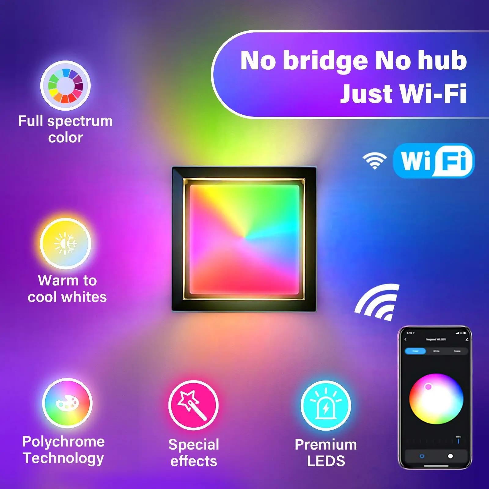 Outdoor waterproof wall lamp graffiti WiFi illusion color 2700-6500K color temperature frequency remote control voice control