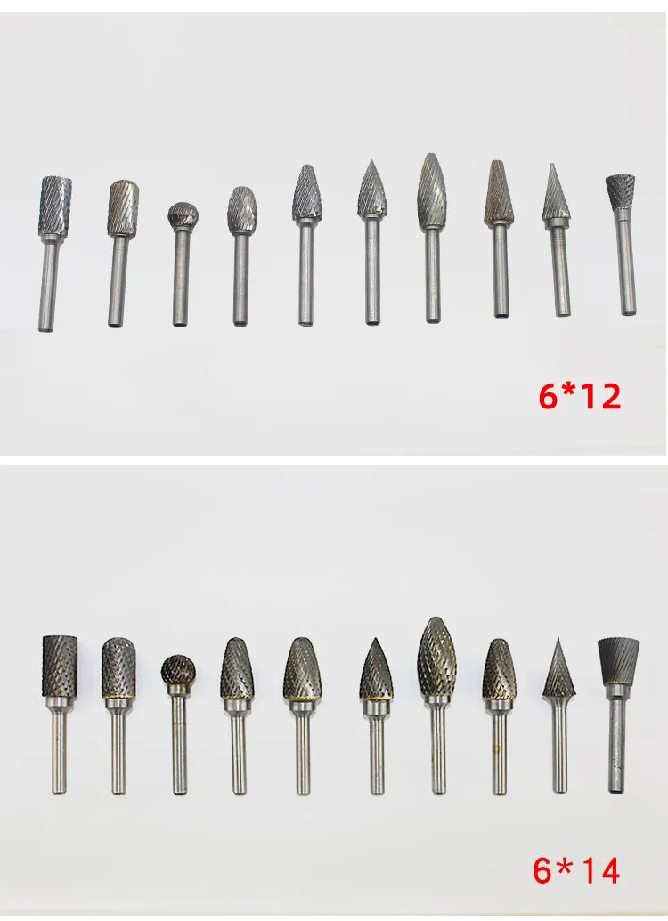 Carbide Rotary File Tungsten Steel Grinding Burr Polishing Tool 14/16mm Shank Electric Grinding Head Rotary Burr