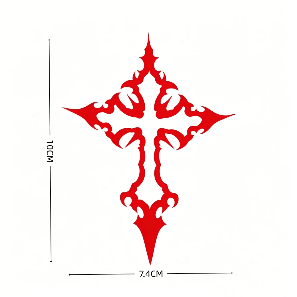 Gothic Cross Motorcycle Sticker Tribal Vintage Vinyl Decal Helmet Body Waterproof DIY Bike Car Decoration